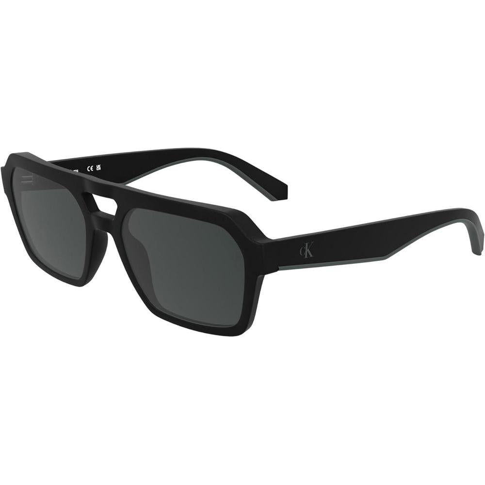 Calvin Klein Jeans CKJ25603S, gafas de sol rectangulares para hombre, color negro mate, tamaño único, estilo ecológico