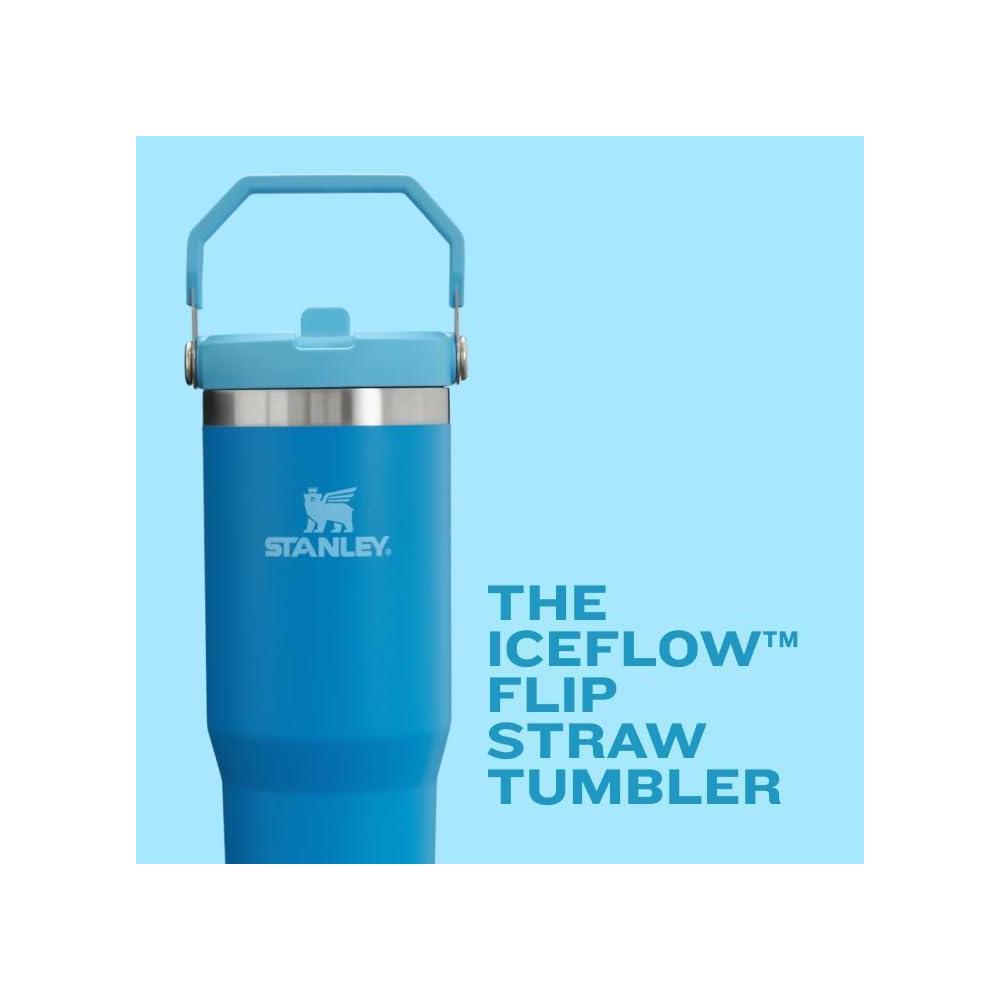 Vaso térmico Stanley IceFlow 2.0 con asa, tapa giratoria y pajilla a prueba de fugas, acero inoxidable BPA-Free