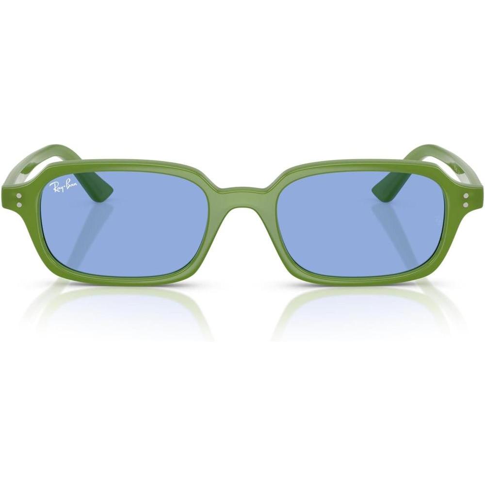 Gafas de sol Ray-Ban RB4455 Zuri, protección UV, marco verde nublado y lentes azules, incluye funda y paño limpiador