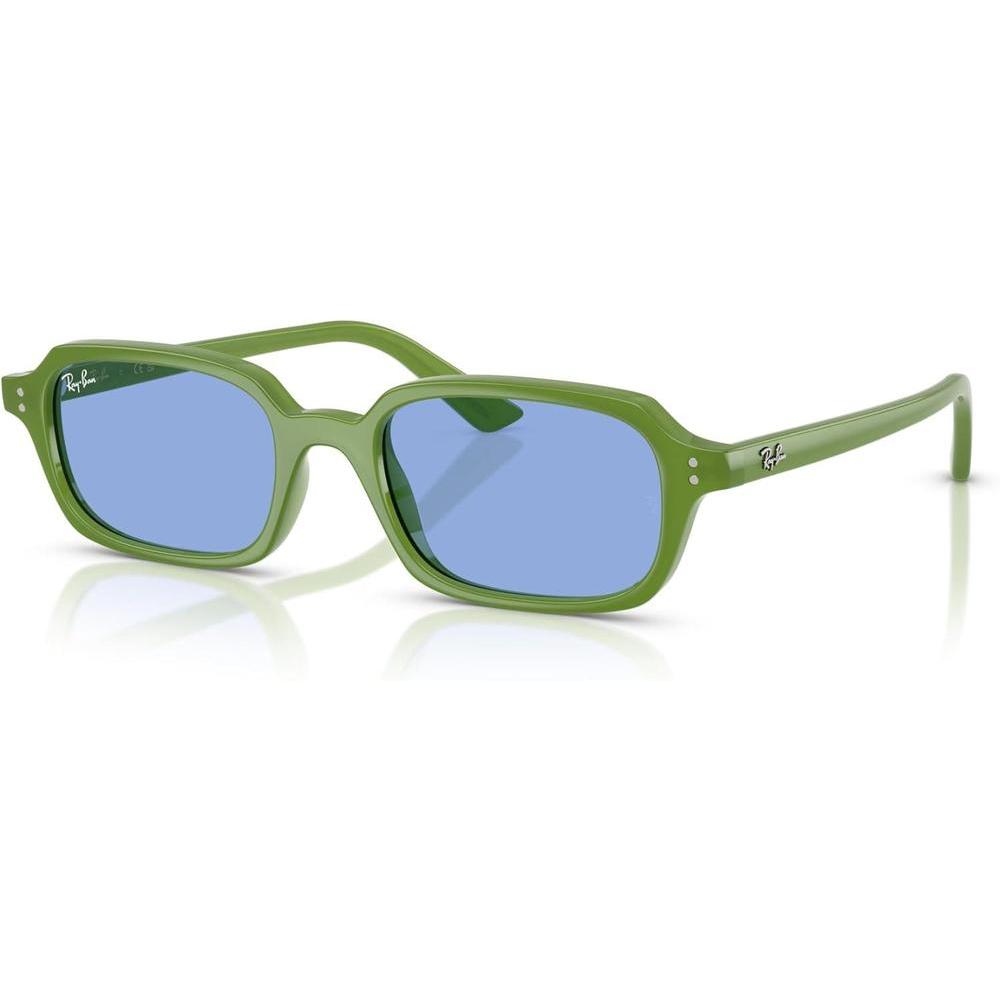 Gafas de sol Ray-Ban RB4455 Zuri, protección UV, marco verde nublado y lentes azules, incluye funda y paño limpiador