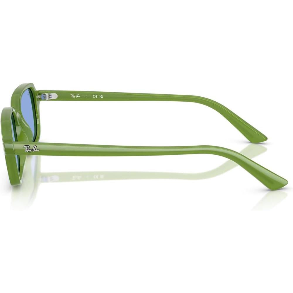 Gafas de sol Ray-Ban RB4455 Zuri, protección UV, marco verde nublado y lentes azules, incluye funda y paño limpiador