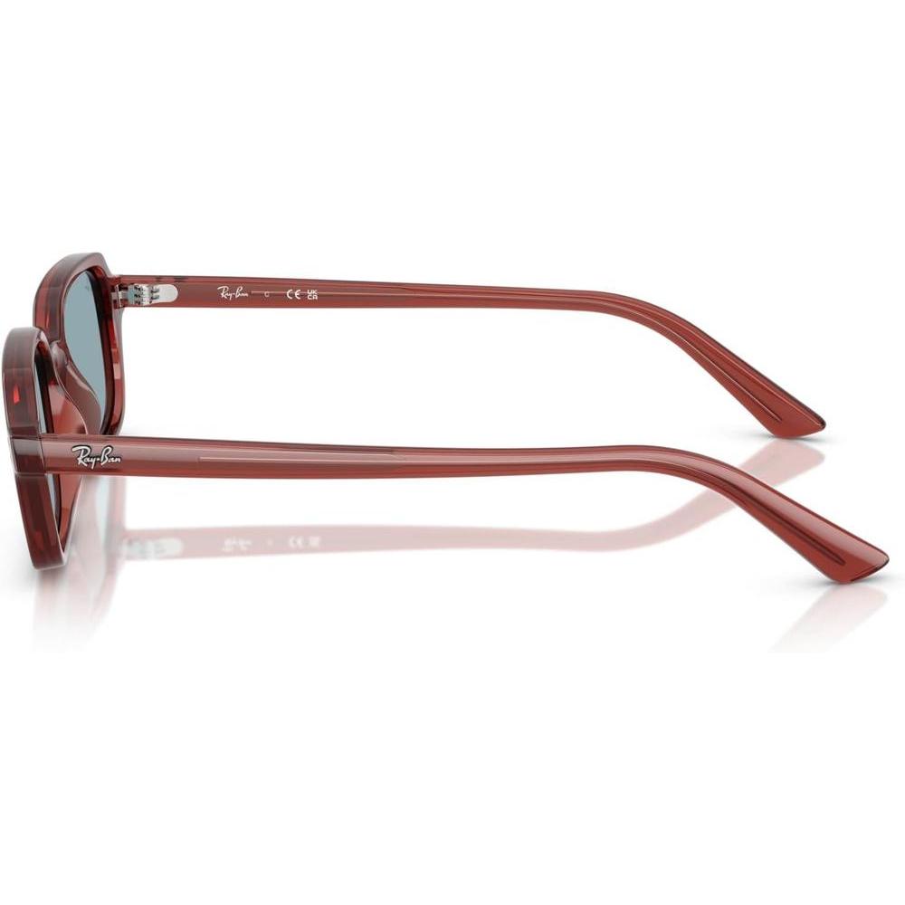 Ray-Ban RB4455 Zuri Gafas de Sol con Marco Cuadrado Marrón Oxidado y Lentes Azules, Protegen contra Rayos UV