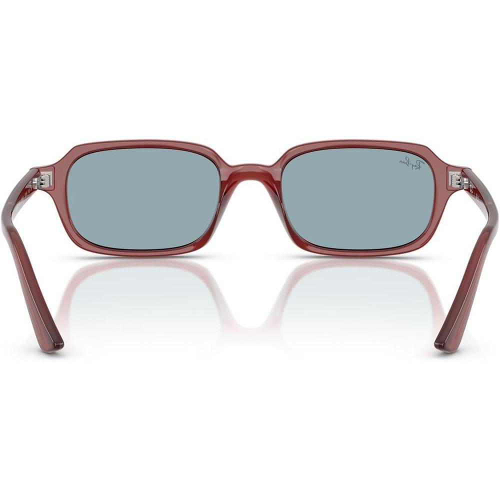 Ray-Ban RB4455 Zuri Gafas de Sol con Marco Cuadrado Marrón Oxidado y Lentes Azules, Protegen contra Rayos UV