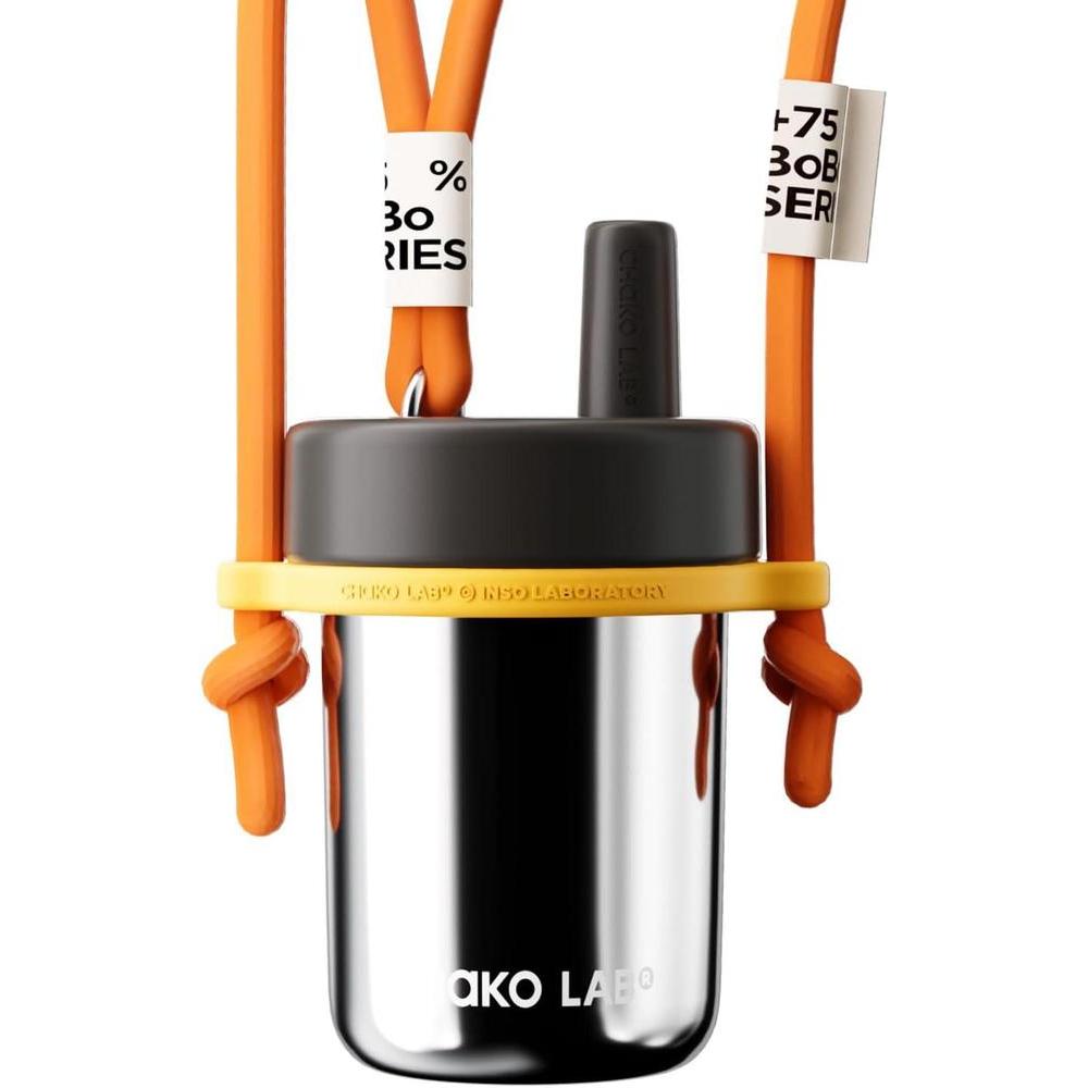 Kids Water Bottle with Carrying Rope and Straps | Vacuum Insulated Stainless Steel 16oz for School and Trvels | Two Travel Carrying Options | Galaxy Silver