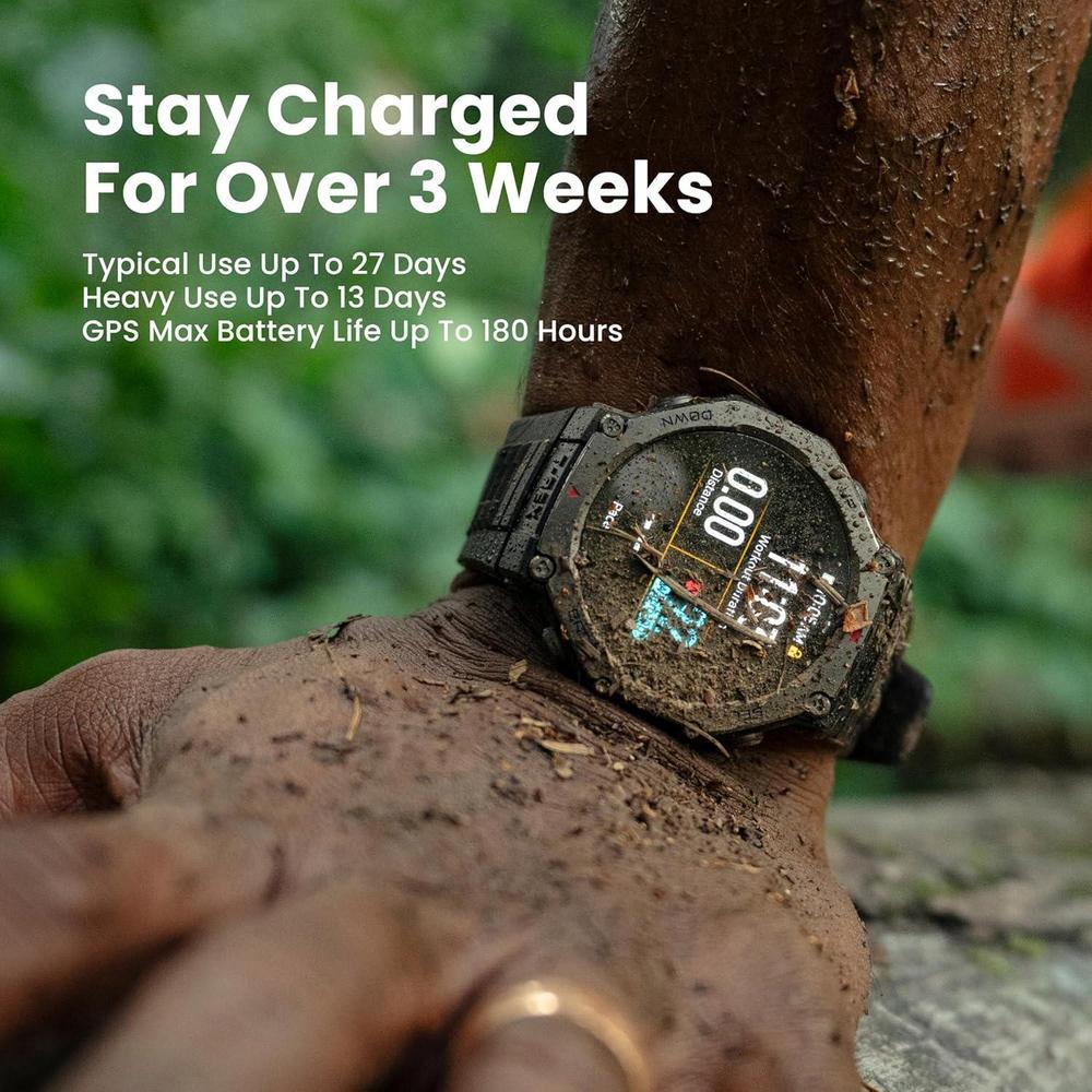 Amazfit T-Rex 3: Reloj Inteligente Militar Resistente, GPS, Mapas Offline, Larga Duración de Batería, 170 Modos Fitness, 1.5"
