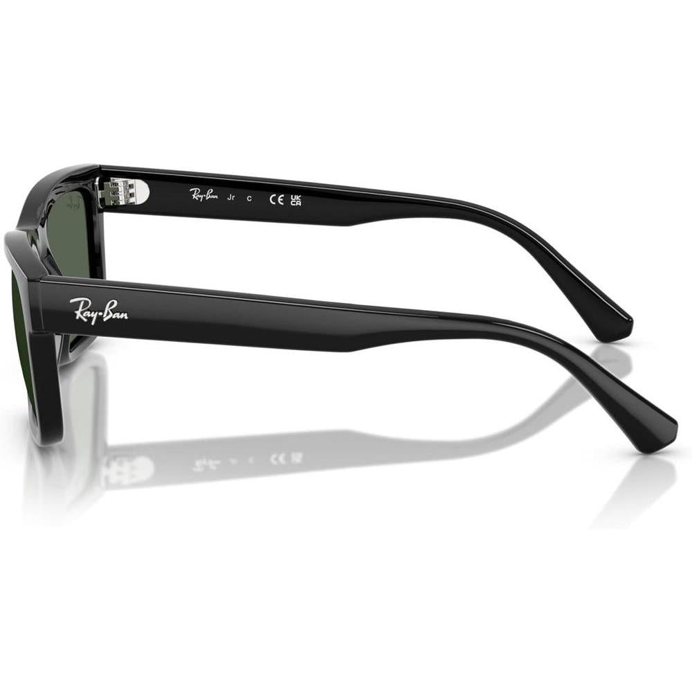 Ray-Ban Gafas de Sol Unisex con Marco Negro y Lentes Verde Oscuro, Protección UV 100%, Incluye Funda y Paño