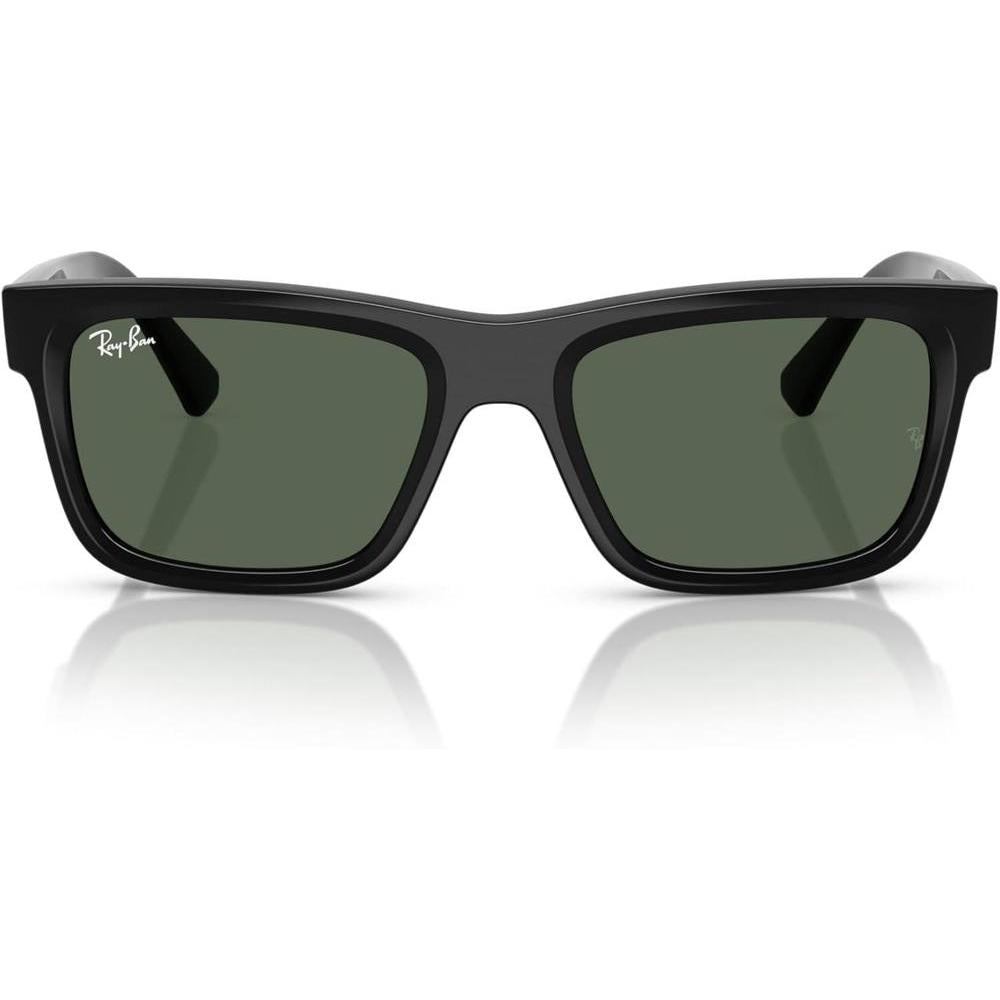 Ray-Ban Gafas de Sol Unisex con Marco Negro y Lentes Verde Oscuro, Protección UV 100%, Incluye Funda y Paño