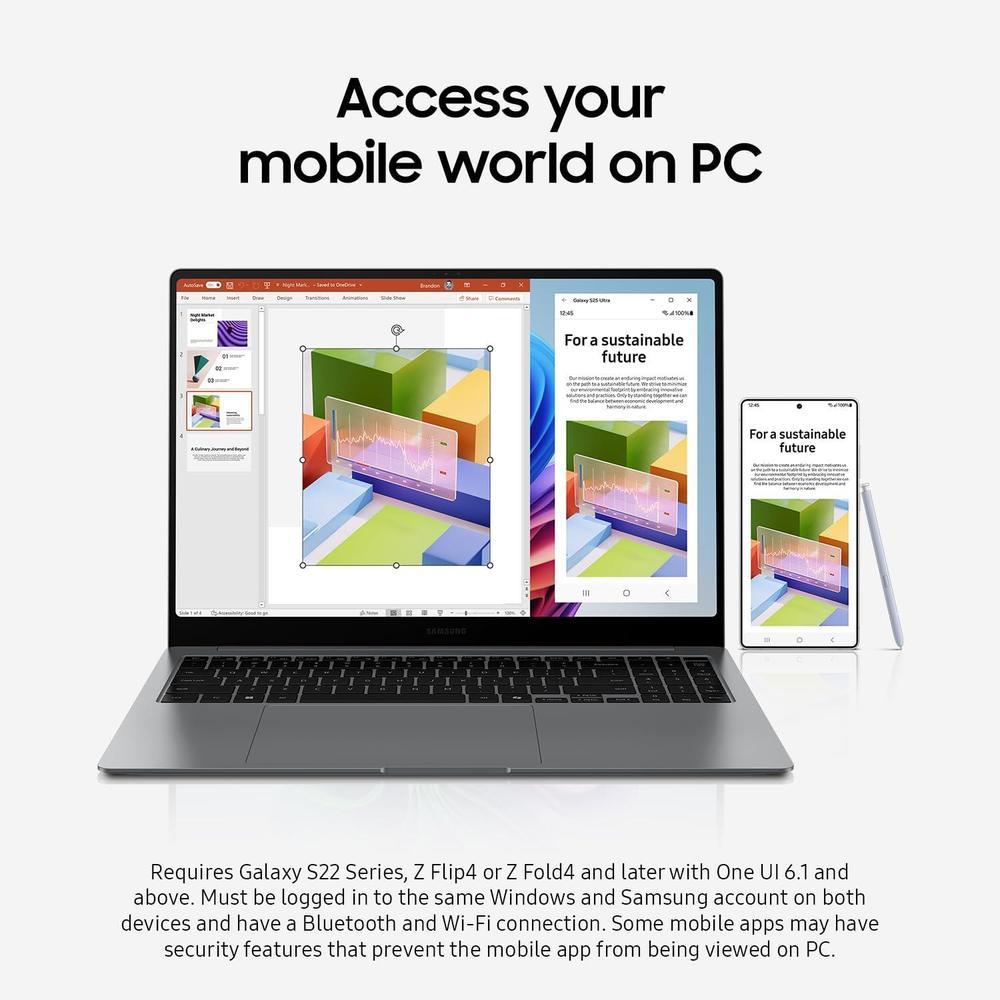 Computadora Portátil Samsung Galaxy Book5 360 Pantalla Táctil AMOLED Intel Core Ultra 16GB RAM 512GB SSD Dolby Atmos