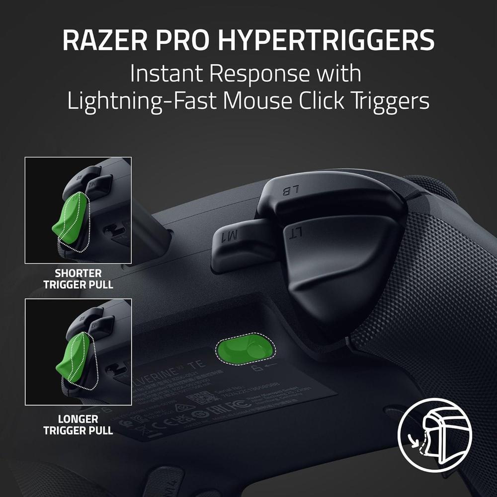 Razer Wolverine V3 Tournament Edition Wired Gaming Controller para Xbox y PC con botones remapeables y disparadores rápidos