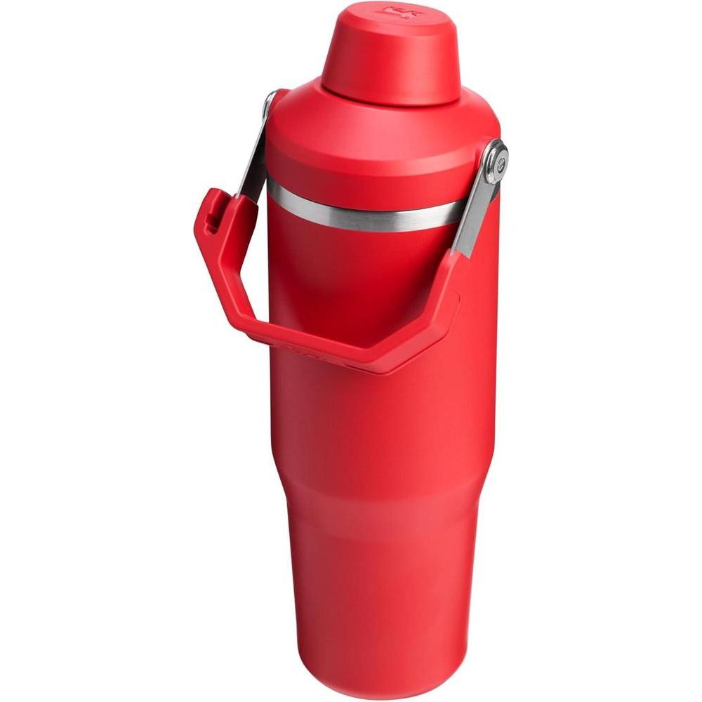 Stanley IceFlow 2.0 - Vaso de flujo rápido con asa y tapa giratoria, botella de agua de acero inoxidable sin BPA, color rojo chile