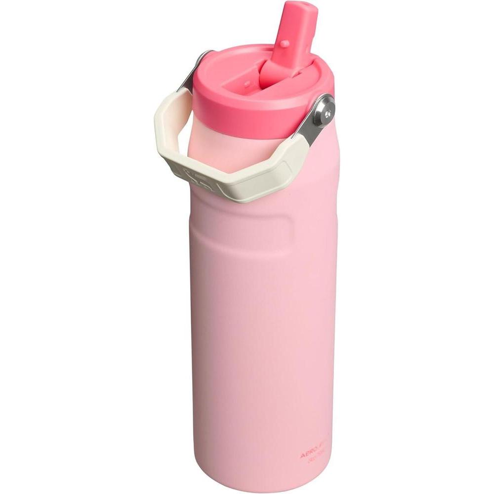 Botella Stanley IceFlow 2.0 con pajilla integrada, ligera, resistente a fugas, acero inoxidable BPA-Free, color Strawberry Cream