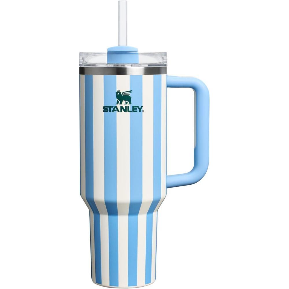 Stanley Quencher H2.0 Tumbler with Handle and Straw 40 oz | Flowstate 3-Position Lid | Cup Holder Compatible for Travel | Insulated Stainless Steel Cup | BPA-Free | Cornflower Cabana Gloss