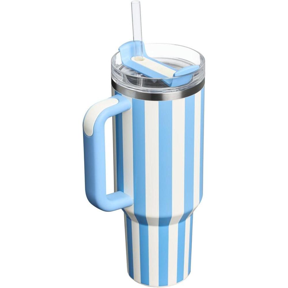Vaso térmico Stanley Quencher H2.0 con asa y pajilla, tapa Flowstate de 3 posiciones, acero inoxidable sin BPA