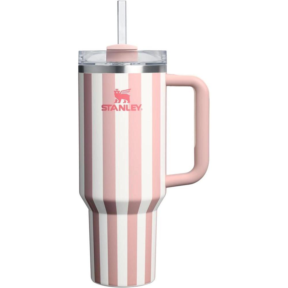 Stanley Quencher H2.0 vaso con asa, tapa de 3 posiciones Flowstate, acero inoxidable aislado sin BPA, color durazno brillante