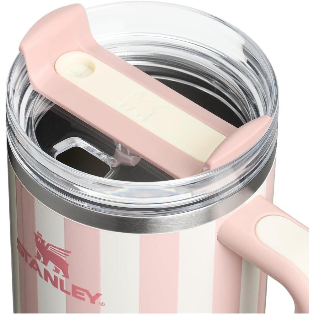 Stanley Quencher H2.0 vaso con asa, tapa de 3 posiciones Flowstate, acero inoxidable aislado sin BPA, color durazno brillante