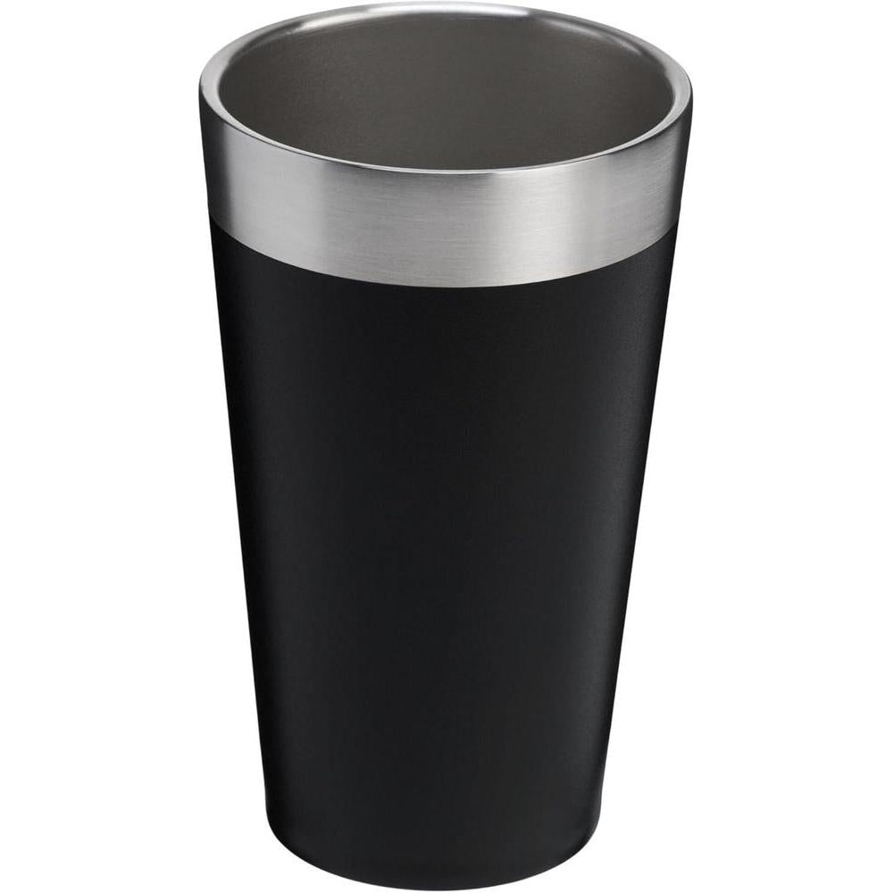 Stanley Adventure Vaso de Cerveza Apilable Acero Inoxidable, Libre de BPA, Aislado, Apto para Lavavajillas, Color Negro