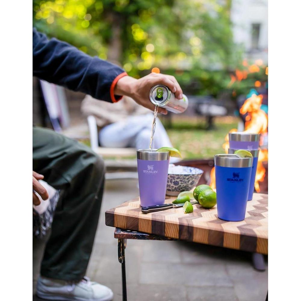 Vaso apilable Stanley Adventure en acero inoxidable, aislamiento de doble pared, ideal para bebidas frías y calientes, libre de BPA, hortensia