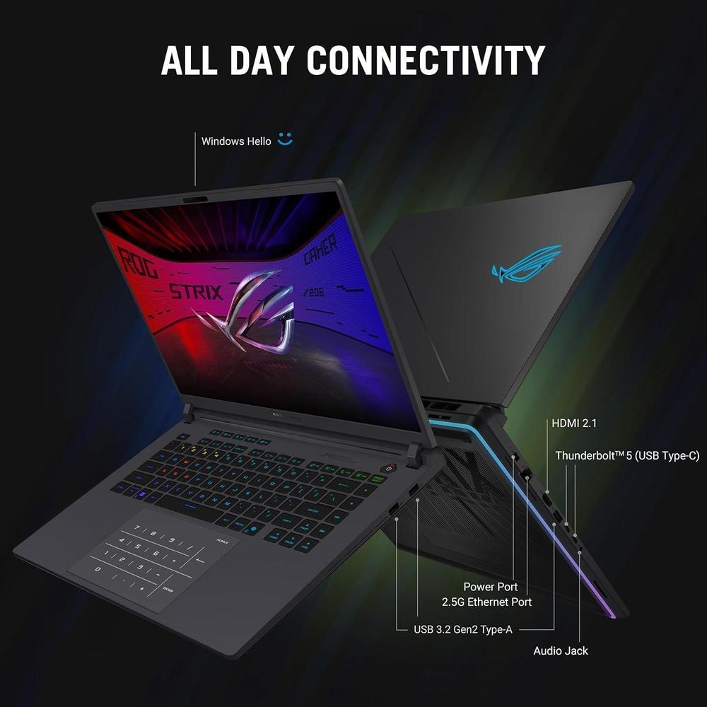 Asus Rog Strix G16 G615LW-AS96 16"Pulg. Eclipse Gray Intel Core Ultra 9 32GB 1TB RTX 5080
