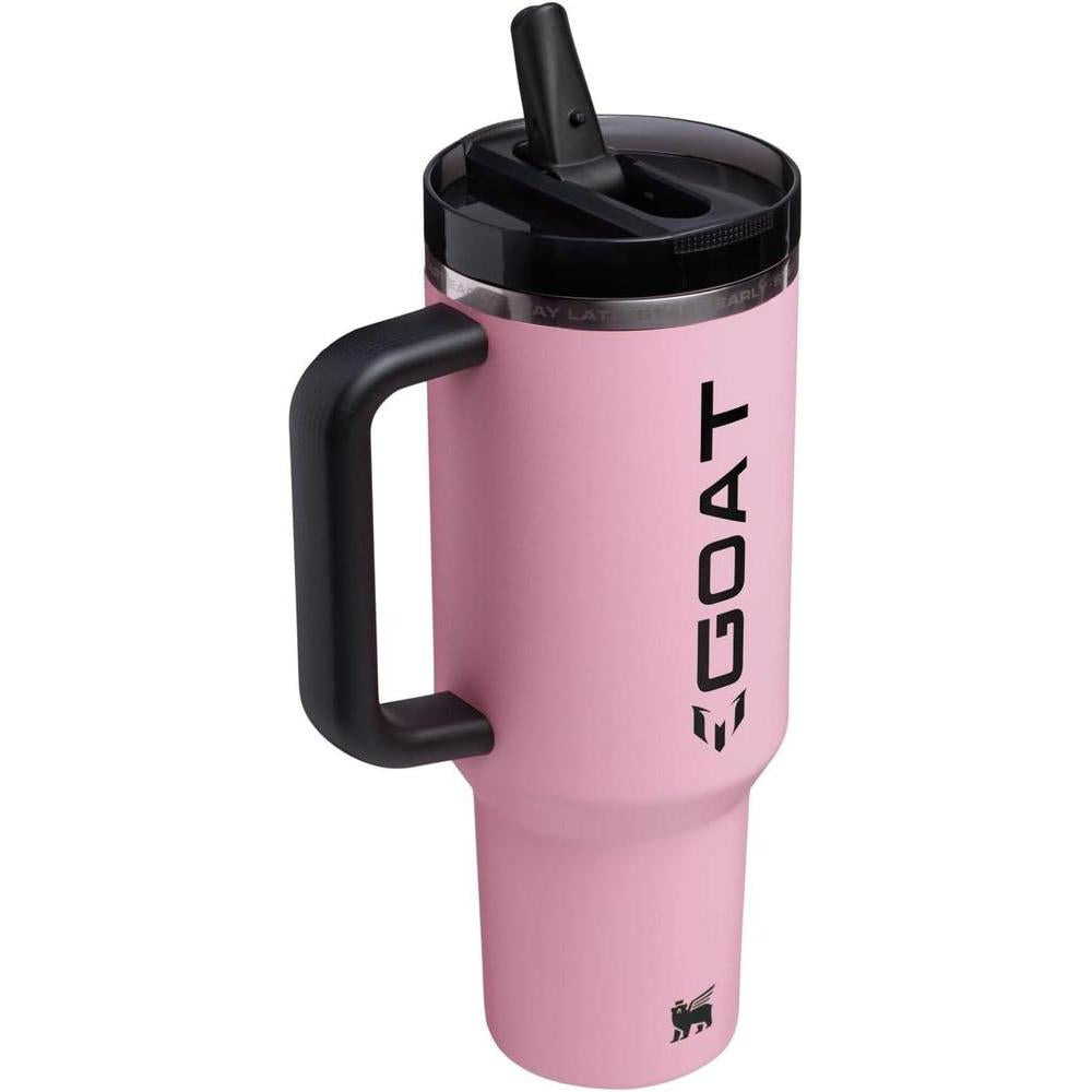 Stanley x Messi Quencher ProTour - Vaso aislado al vacío, diseño deportivo con popote abatible, acero inoxidable y libre de BPA