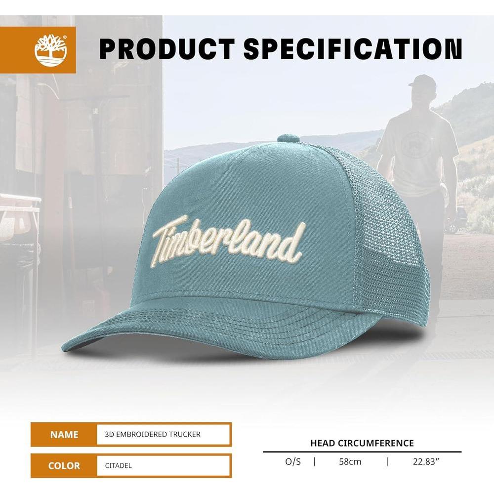 Gorra Timberland para hombre, sarga de algodón ajustable y malla transpirable, ideal para el uso diario y aventuras al aire libre