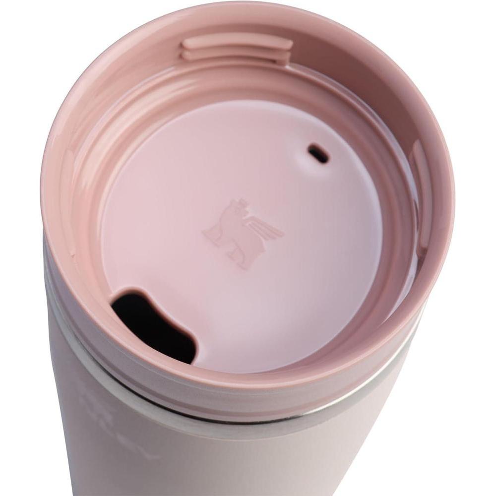 Taza de viaje Stanley para café y bebidas, con tapa a prueba de fugas, acero inoxidable, rosa cuarzo, sin BPA