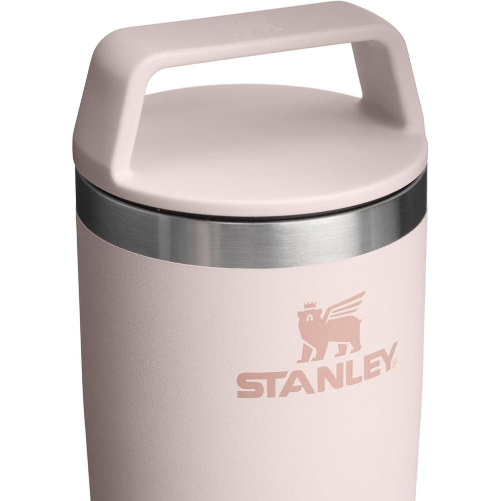 Taza de viaje Stanley para café y bebidas, con tapa a prueba de fugas, acero inoxidable, rosa cuarzo, sin BPA