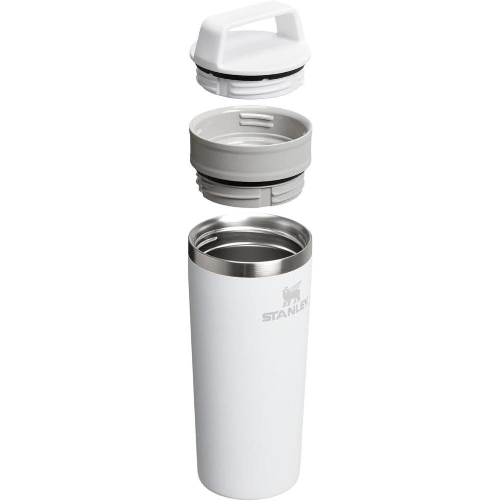 STANLEY Cafe To Go - Taza de viaje, tapa a prueba de fugas de dos partes para café, té y bebidas, acero inoxidable sin BPA, escarcha