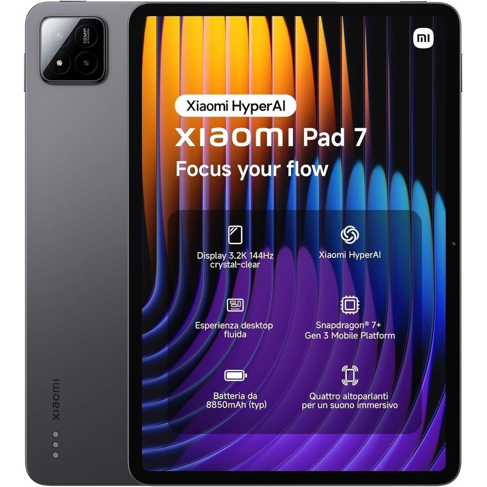 XIAOMI Pad 7 Ai WiFi Version Global (No Calls or Text) 11.2 inches 3.2K 144Hz 8850mAh Bluetooth 5.4 Four Speakers 13 Mp Model 2410CRP4CG (Gray, 256GB + 8GB)