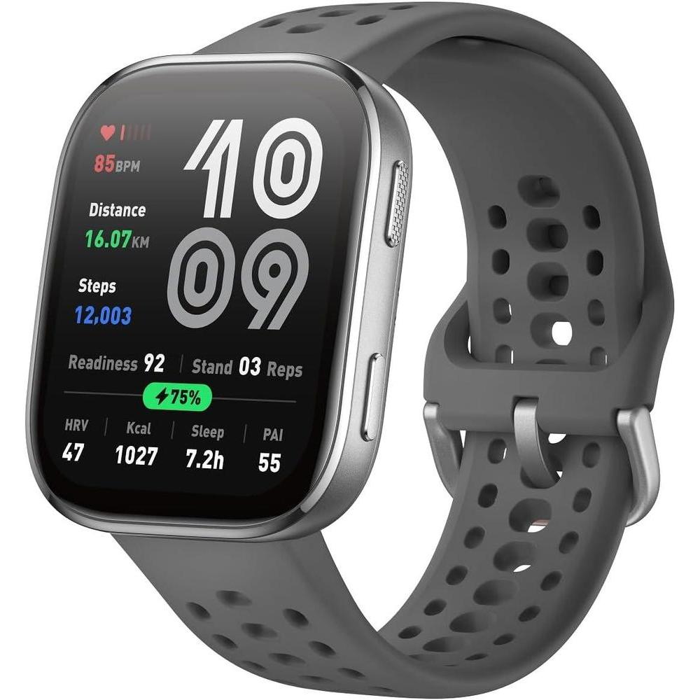 Amazfit Bip 6 Smart Watch 46mm, 14 Day Battery, 1.97" AMOLED Display, GPS & Free Maps, AI, Bluetooth Call & Text, Health, Fitness & Sleep Tracker, 140+ Workout Modes, 5 ATM Water-Resistance, Charcoal