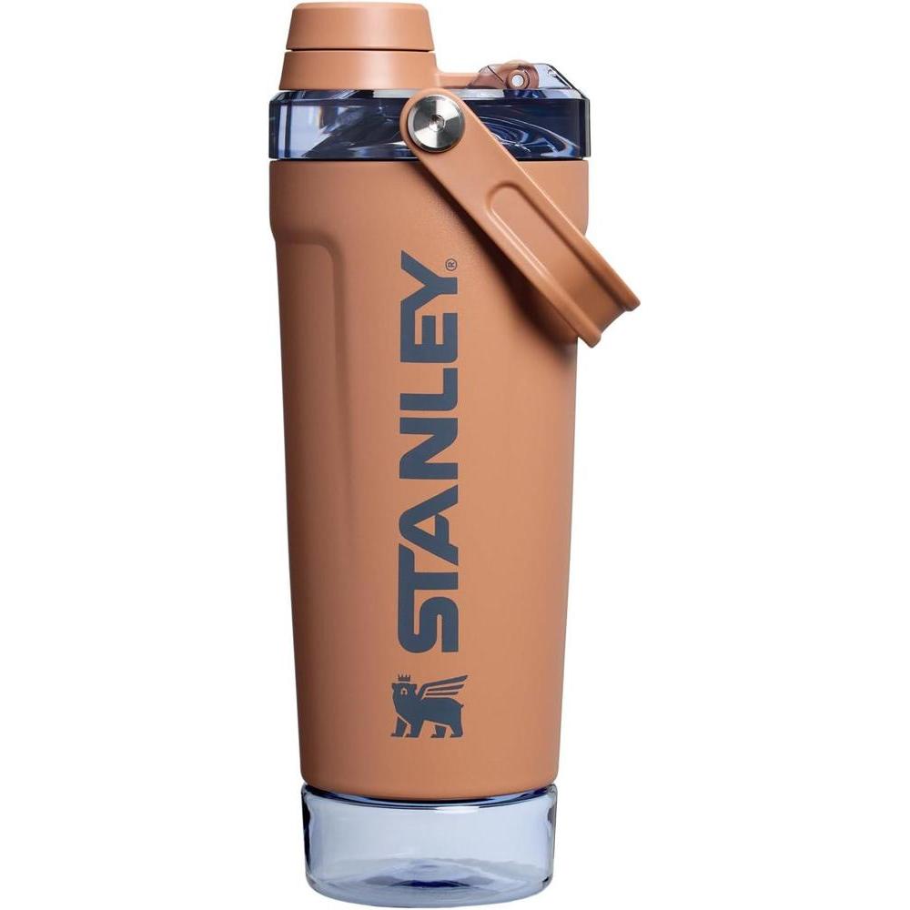 Stanley Activate Shaker Bottle 20 oz | Leakproof Insulated Stainless Steel Shaker Cup | Base Storage and Twist On Fast Flow Lid | Protein Shakes and Pre Workout Powder | BPA-Free | Toast