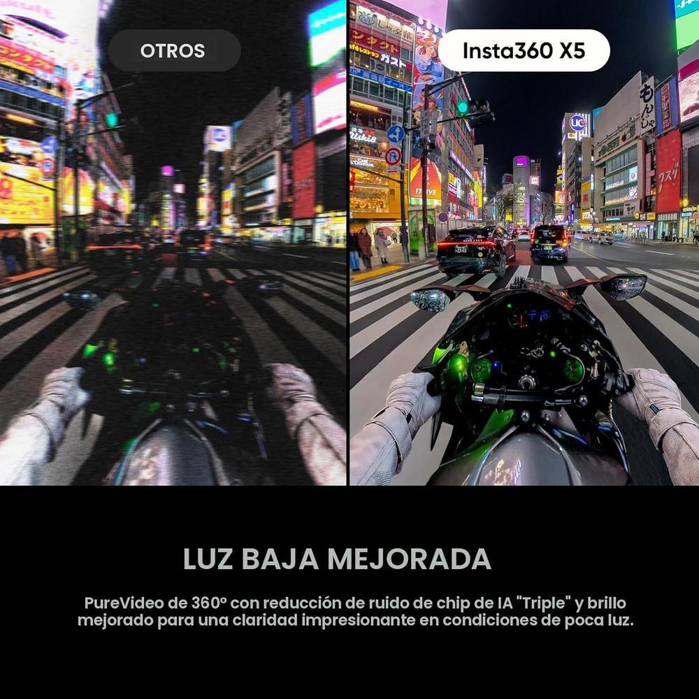 Cámara de acción Insta360 X5 8K sumergible con efecto selfie invisible, estabilización y lentes reemplazables