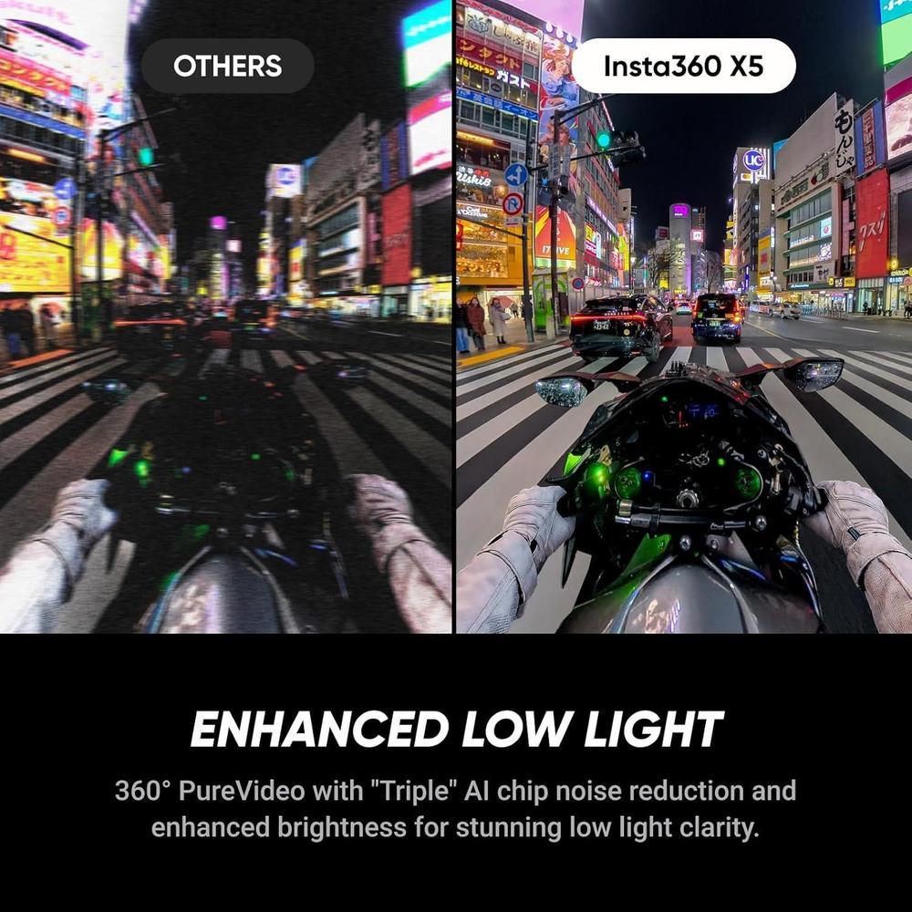 Insta360 X5 Essentials Bundle - Cámara 360° 8K, impermeable, bajo ruido, estabilización, lente reemplazable, batería 208 min