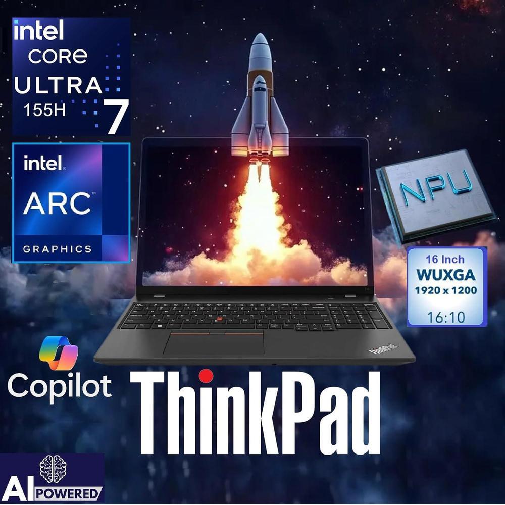 Lenovo ThinkPad E16 G2 Laptop, Intel 16-Core Ultra 7, 64GB RAM, 2TB SSD, LED Keyboard, WiFi 6E