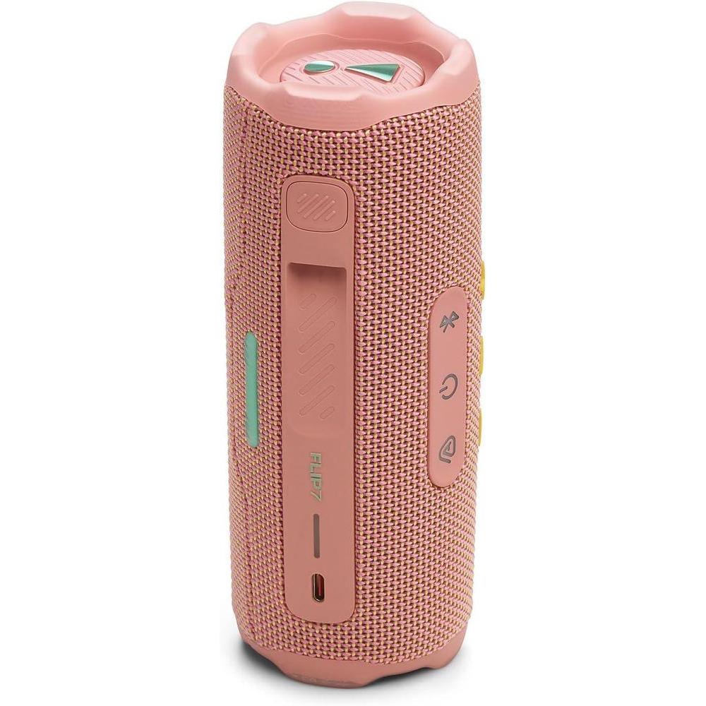 JBL Flip 7 Rosa con Funda Protectora Divvi, Bocina Bluetooth Portátil, Impermeable, A Prueba de Polvo y Caídas, 16 Horas de Reproducción
