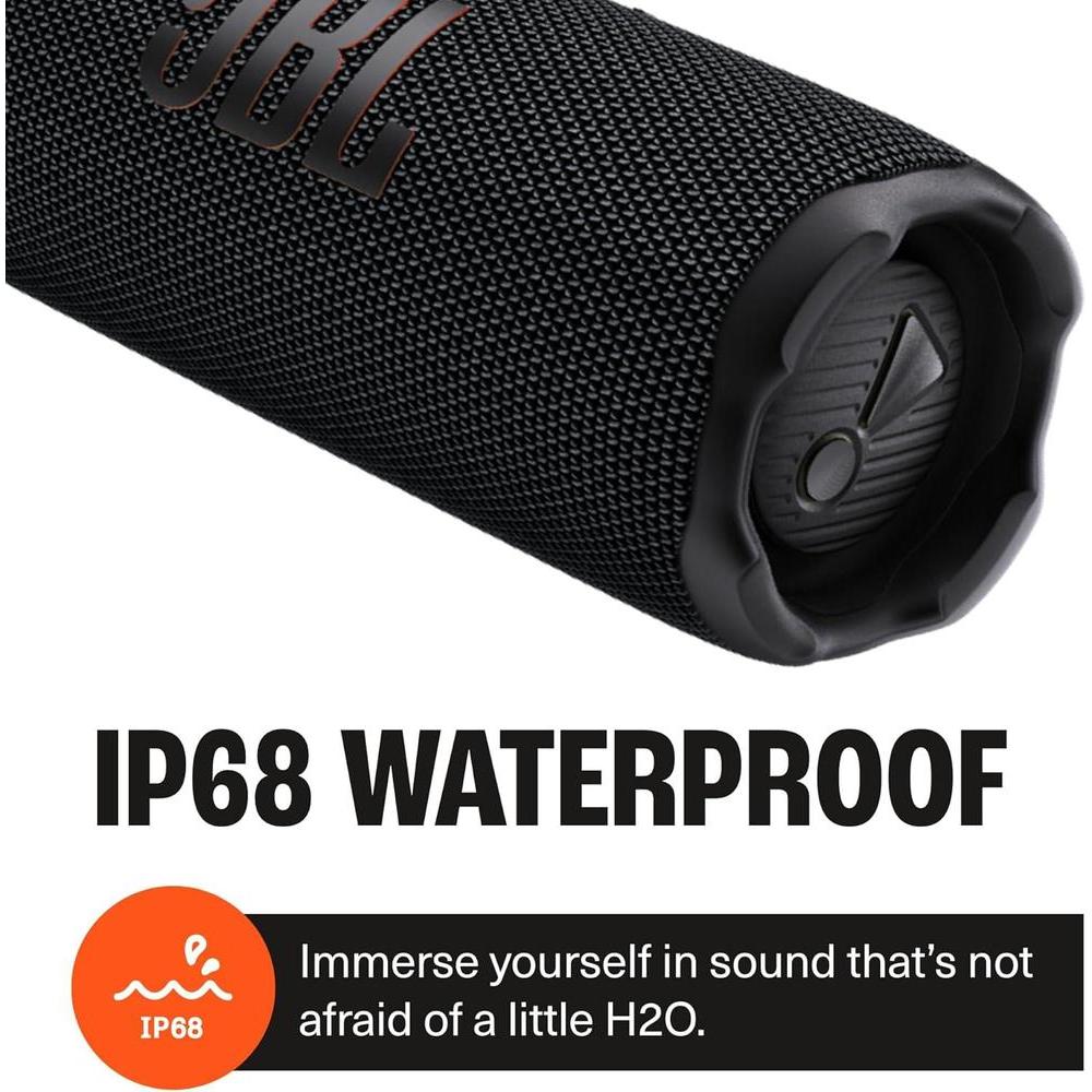 JBL Flip 7 con funda dura negra, altavoz Bluetooth portátil con sonido potente y tecnología AI Sound Boost