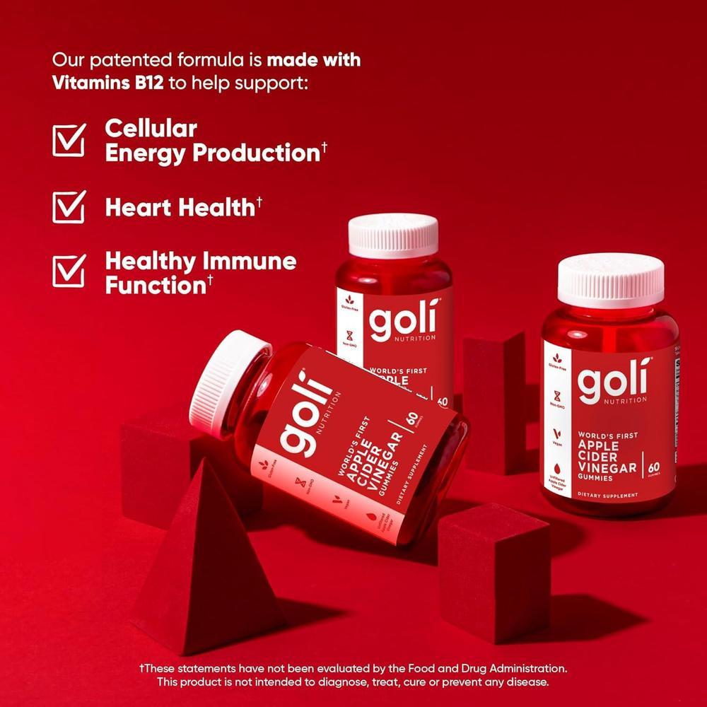 Goli Gummies: Vinagre de Manzana sin Azúcar con Vitamina B12 y Probióticos - Veganas, Keto y Sin Gluten