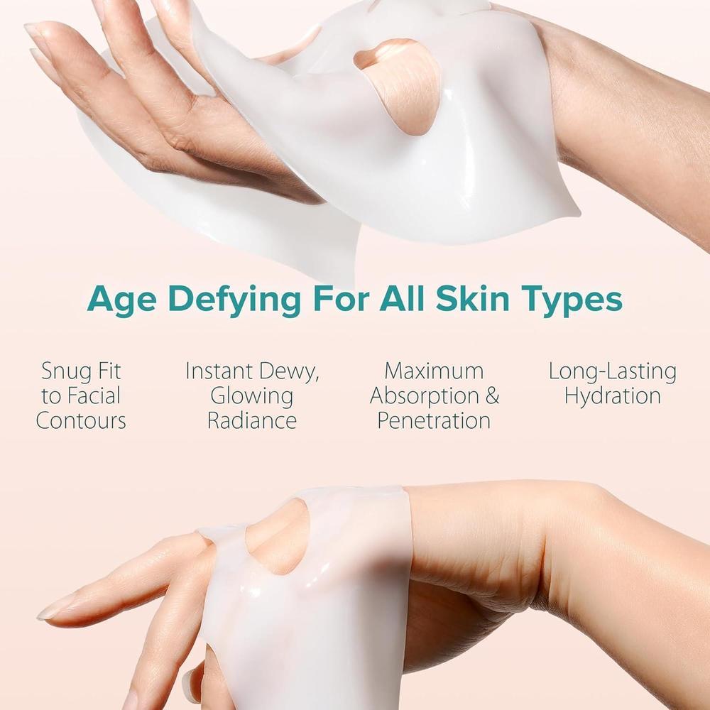 Mascarilla Facial De Bio Colágeno Con 7 Péptidos, Ácido Hialurónico, Niacinamida Y Más, Paquete De 4, Hidratante Y Reafirmante