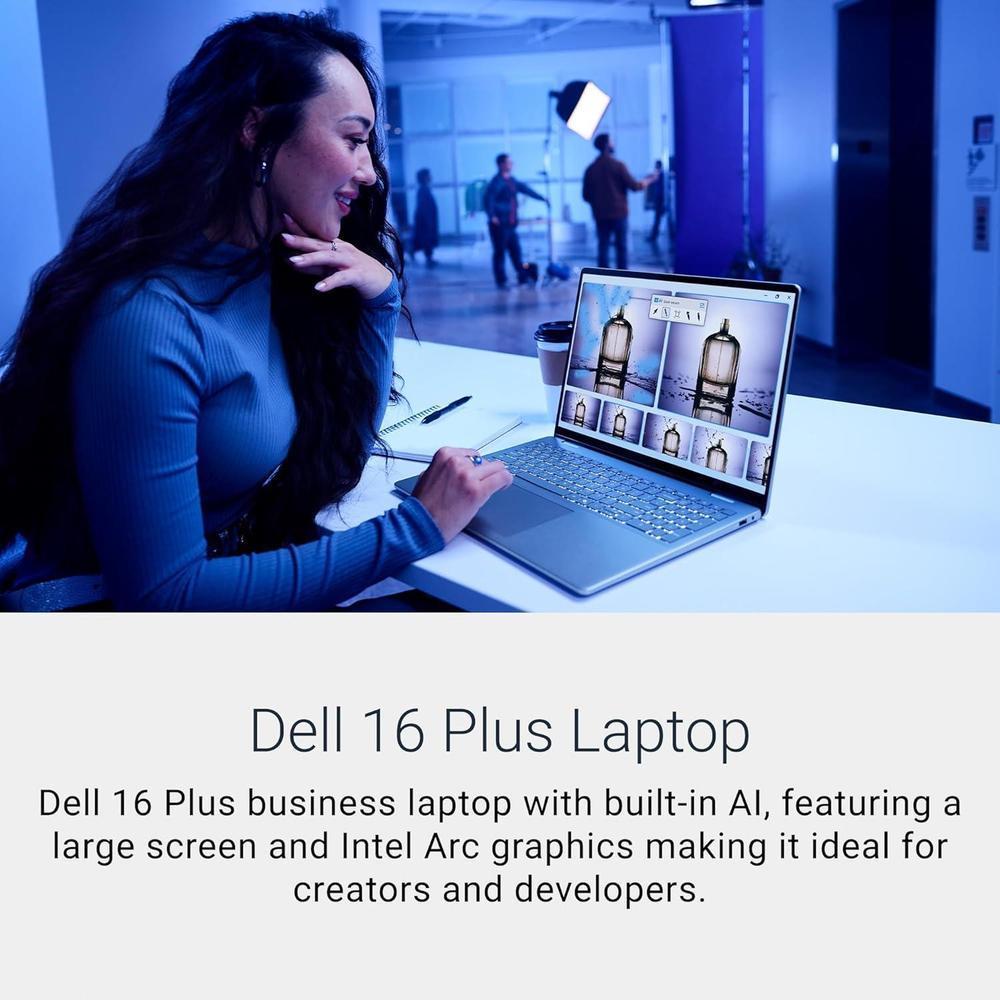 Dell Laptop 16 Plus DB16250, Pantalla 16:10 2.5K, Intel Core Ultra 9, 32GB RAM, 2TB SSD, Gráficos Intel Arc, Teclado Retroiluminado Azul