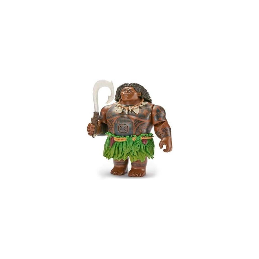 Disney Store Official Maui Talking Action Figure with Light-Up Fish Hook, Sculpted Necklace & Leaf Skirt, Poseable Moana Toys for Kids, Features Movie Phrases & 8 Points of Articulation