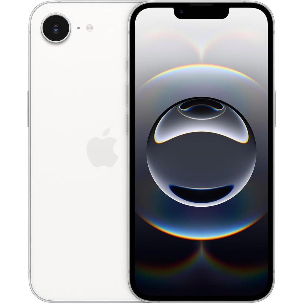 Apple iPhone 16e, 128GB, eSIM, White - Unlocked (Renewed)