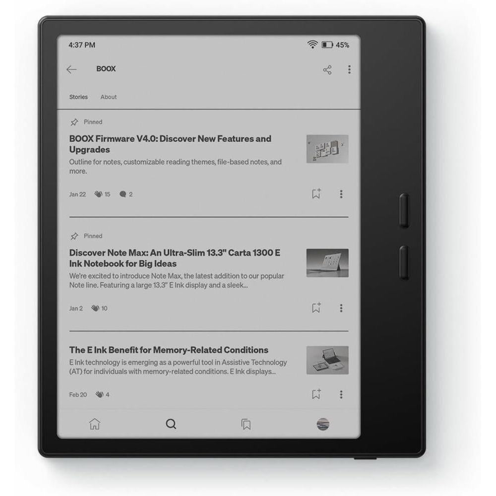 Onyx Go 7 Tablet E Ink para lectura digital, 300 PPI, pantalla de alto contraste, almacenamiento 64GB, conectividad Bluetooth