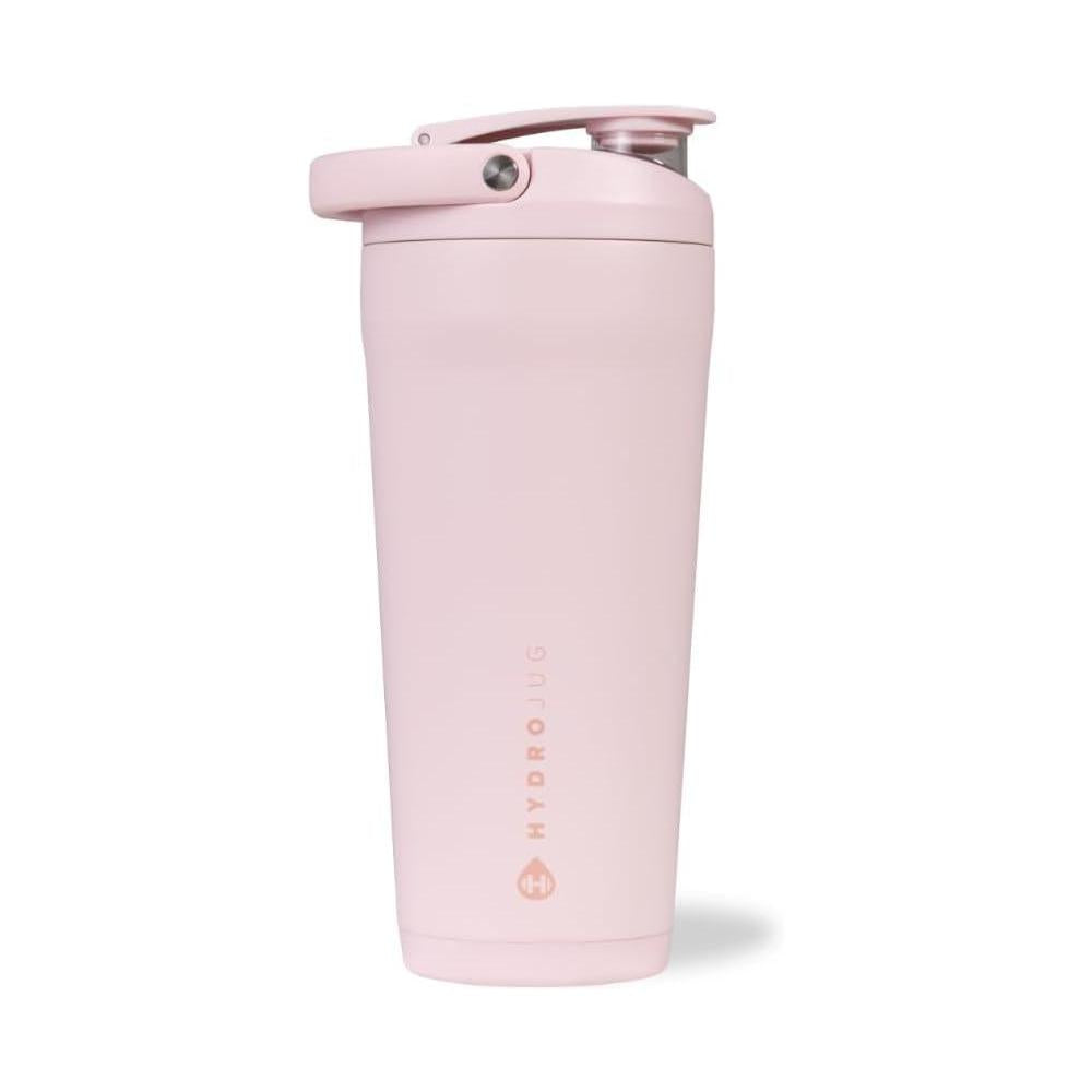 HydroJug 24 oz New Stainless Steel Shaker – Insulated, Leakproof, BPA-Free with Silent Mixing Grate – No Clumps, No Noise – Premium Shaker for Fitness, Sports & Everyday Use, Pink San
