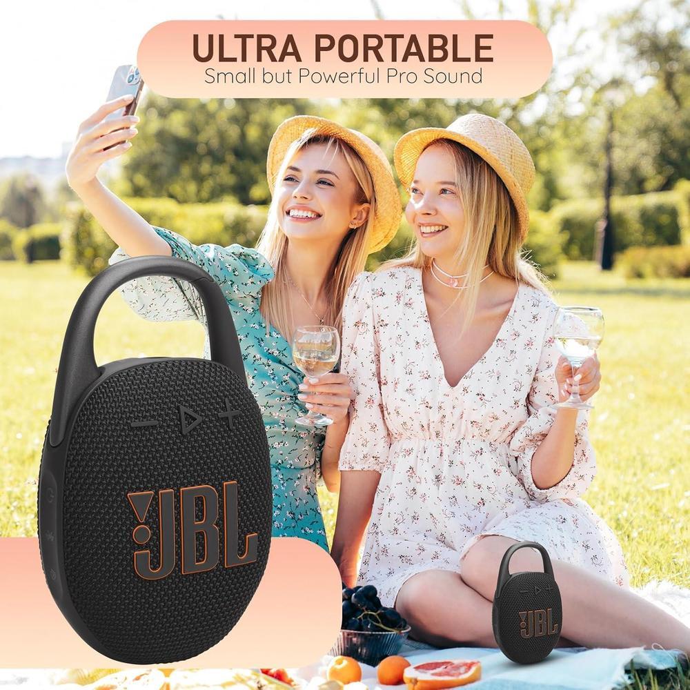 JBL Altavoz Bluetooth portátil Clip 5 impermeable a prueba de polvo batería larga duración color blanco