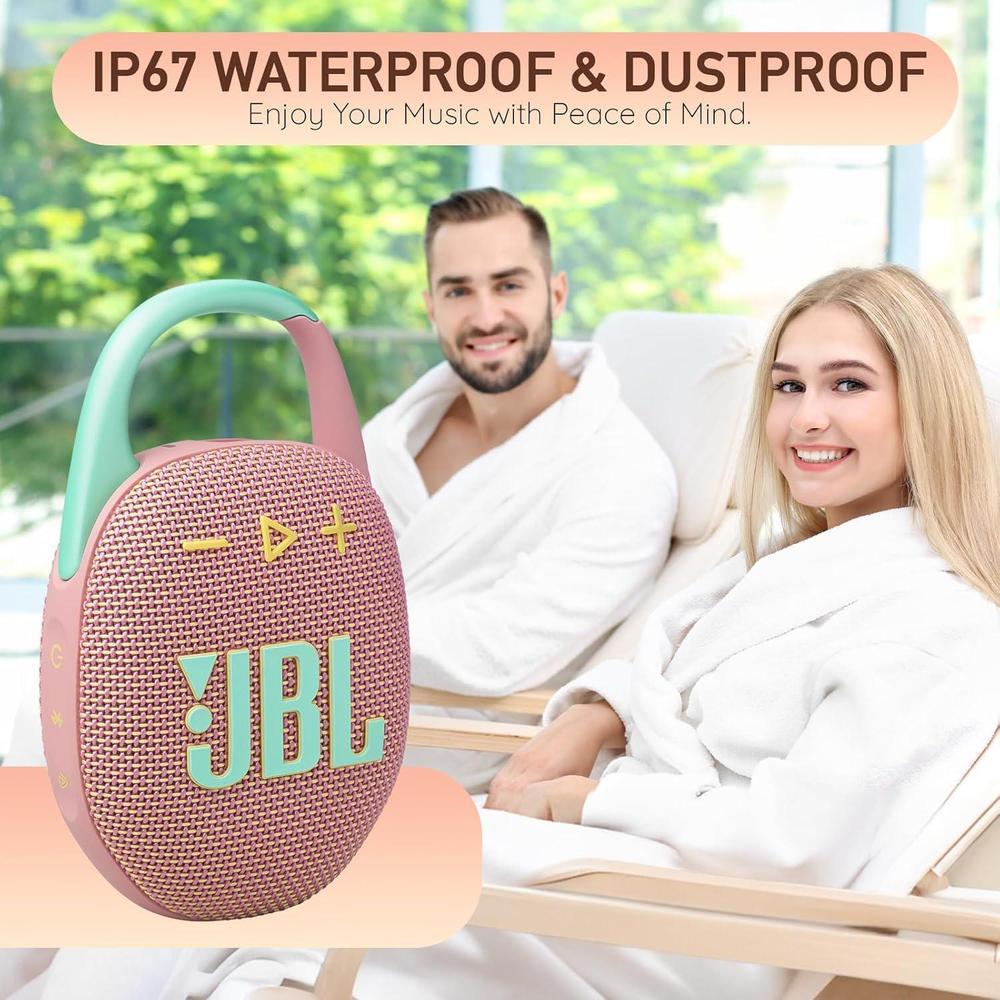 JBL Clip 5 Altavoz Bluetooth portátil IP67, batería duradera, compacto para interiores y exteriores, incluye cable USB-C
