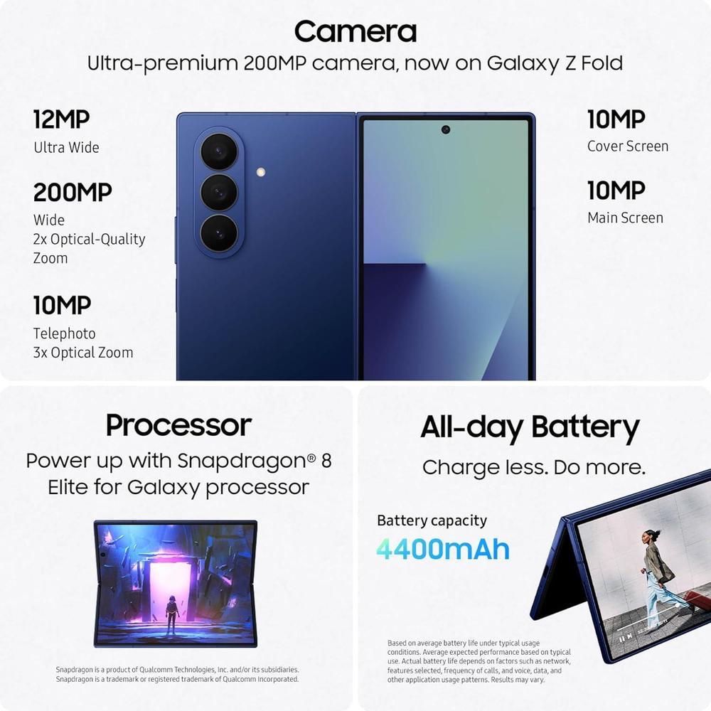 Samsung Galaxy Z Fold7 Celular, 512GB, Plateado, Desbloqueado