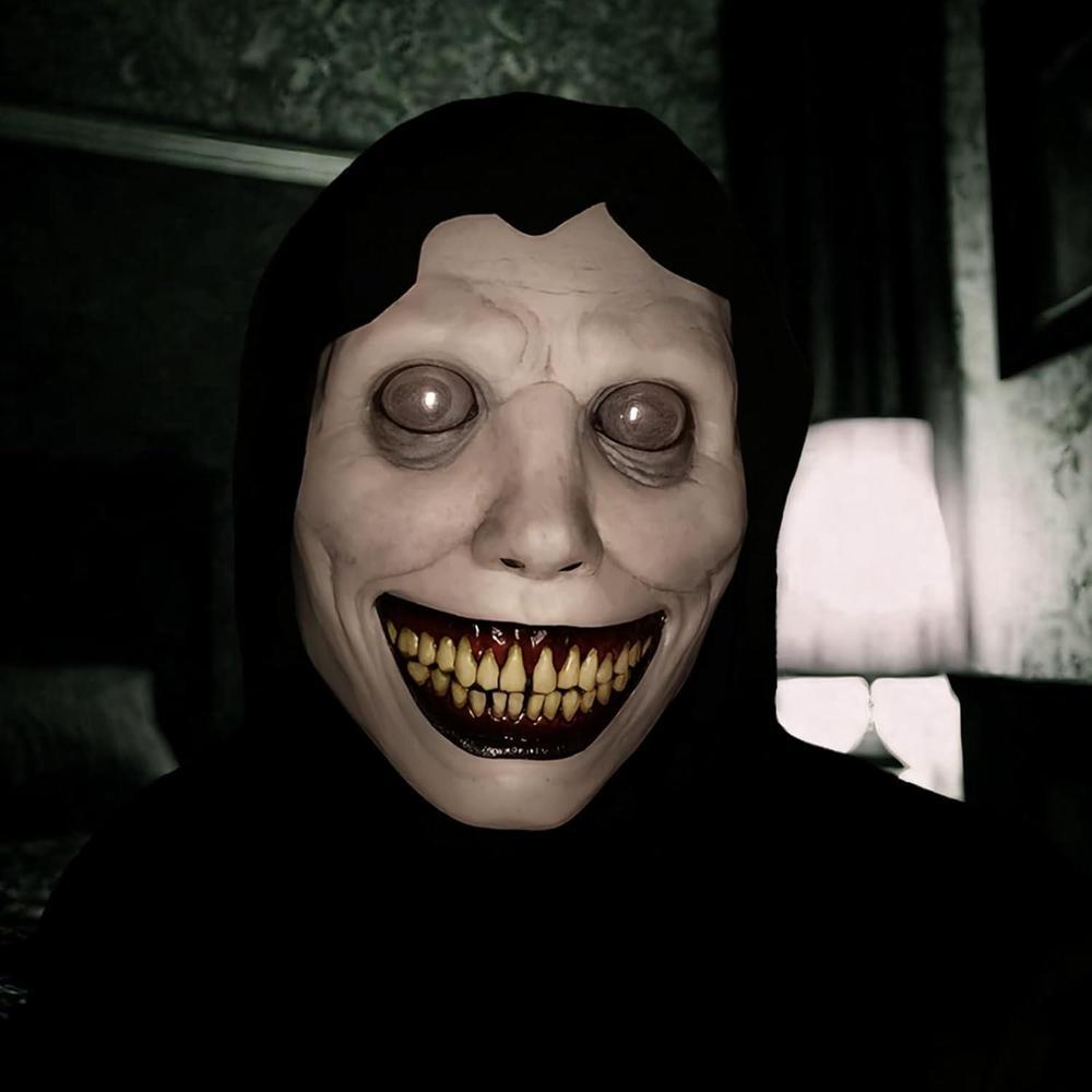 Máscara realista de látex de Halloween espeluznante con diseño de terror, ojos demoníacos y ajuste cómodo para adultos