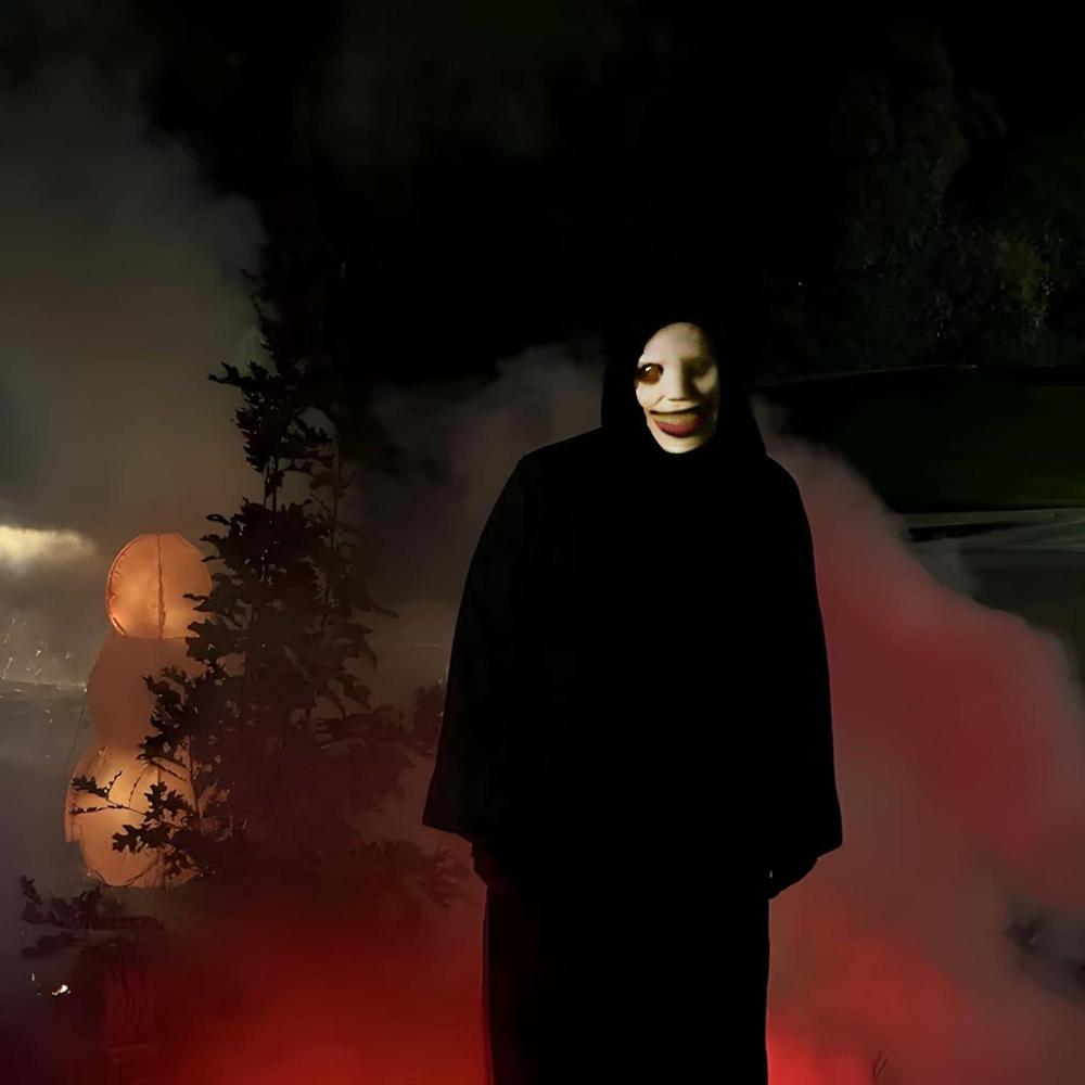 Máscara realista de látex de Halloween espeluznante con diseño de terror, ojos demoníacos y ajuste cómodo para adultos
