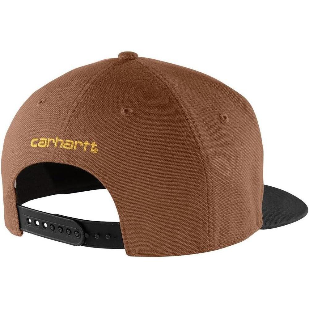 Carhartt Gorra de ala plana Firm Duck para hombre con banda antiolor y tecnología FastDry para mayor comodidad