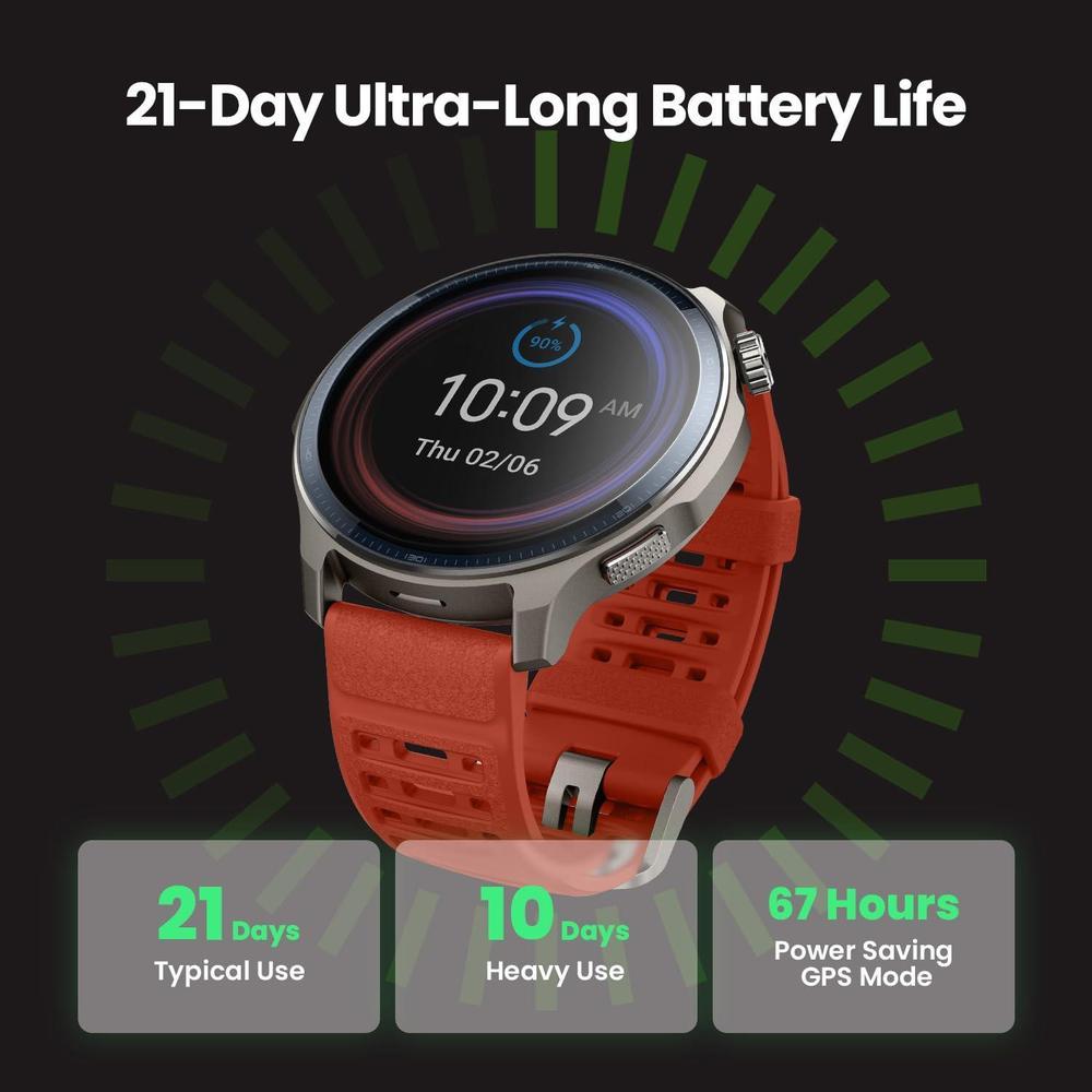 Amazfit Balance 2 - Reloj inteligente con cristal de zafiro, GPS de doble banda, batería de 21 días y múltiples modos deportivos