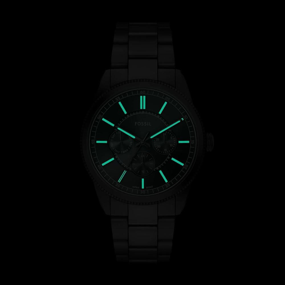 Reloj multifuncional de acero inoxidable Fossil Pearson para hombre, resistente a los arañazos, con subesferas de día y fecha